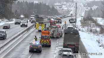 Multi-vehicle collision on Highway 11 in Oro-Medonte