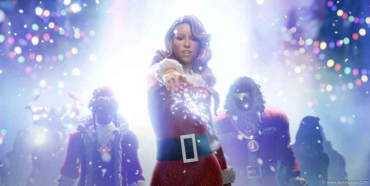 Oh thank goodness, the Fortnite rumors are true and Mariah Carey is here as a... 10-foot-tall Christmas goddess from space?