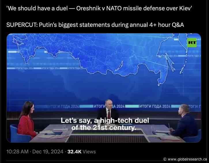 Putin Points to Failures of NATO SAM/ABM. Nearly 100 Missiles and Drones Fired against Rostov Region.  Retaliation Using Oreshnik?