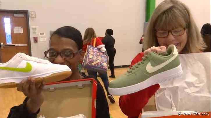 Teachers from Baton Rouge Materra surprised with free shoes commemorating meeting fundraising goals