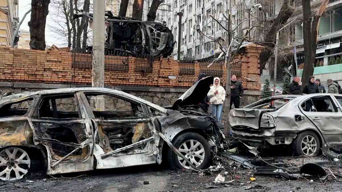 Images of destruction in Kyiv after Russian missile strikes