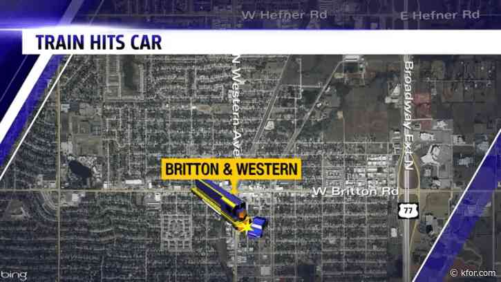 Crash leads to car hit by train in NW OKC