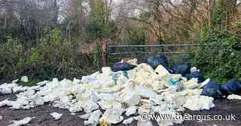 Huge pile of waste dumped near woodland