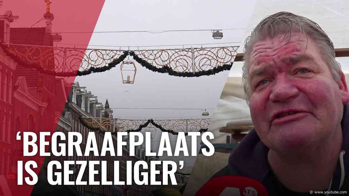 Feestverlichting op deel Albert Cuypmarkt kapot