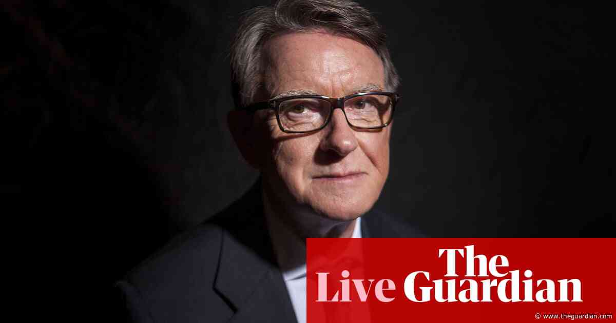 Peter Mandelson confirmed as new ambassador to US – as it happened