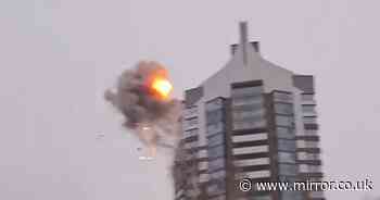 Moment huge explosions hit Russian tower blocks in attack from 'Ukrainian drones'