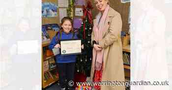 Warrington South MP crowns talented year three pupil as winner of Christmas card comp