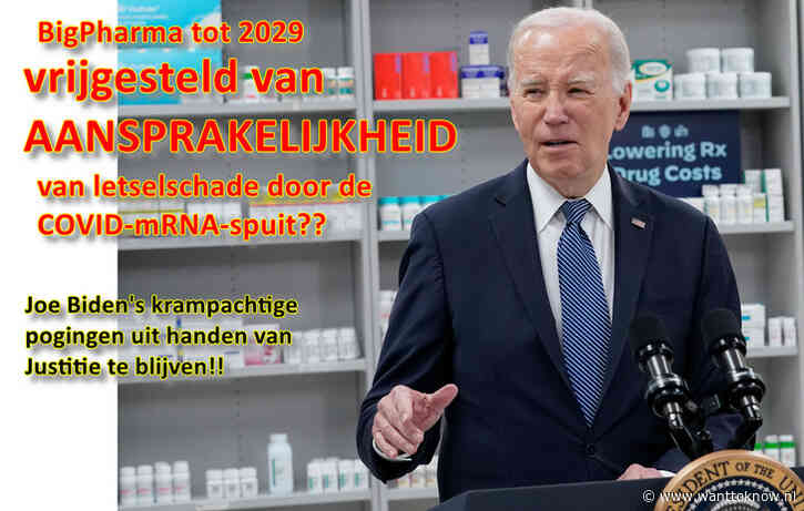 Biden wil BigPharma-verantwoordelijkheid ..!