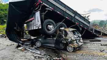 At least 30 dead after horror crash between passenger bus and truck in Brazil