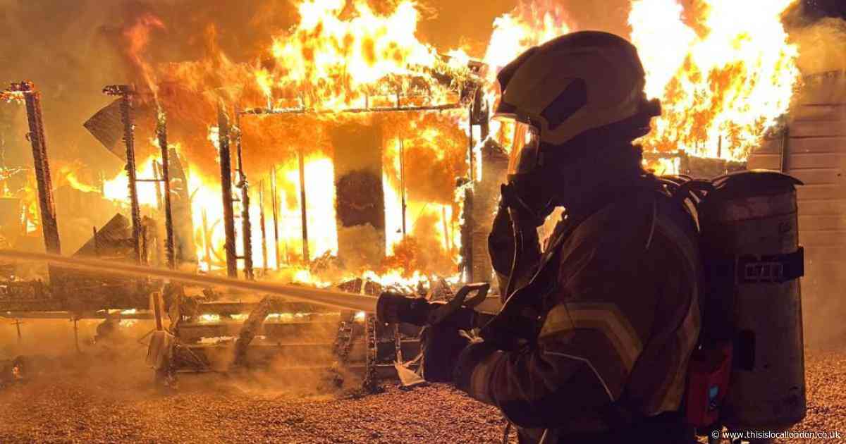 'Lack of working fire hydrants': Caravans destroyed in huge Roydon fire