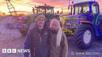 Festive farm vehicles prepared for tractor run