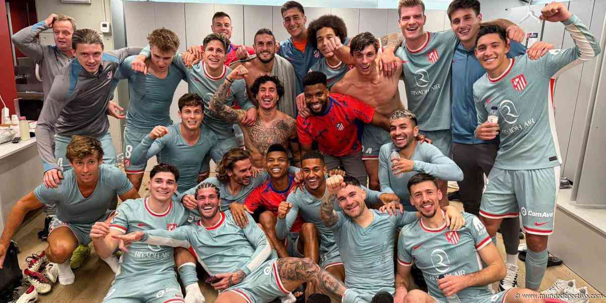 El fiestón del Atlético en el vestuario, tras ganar al Barça e irse a las vacaciones líder