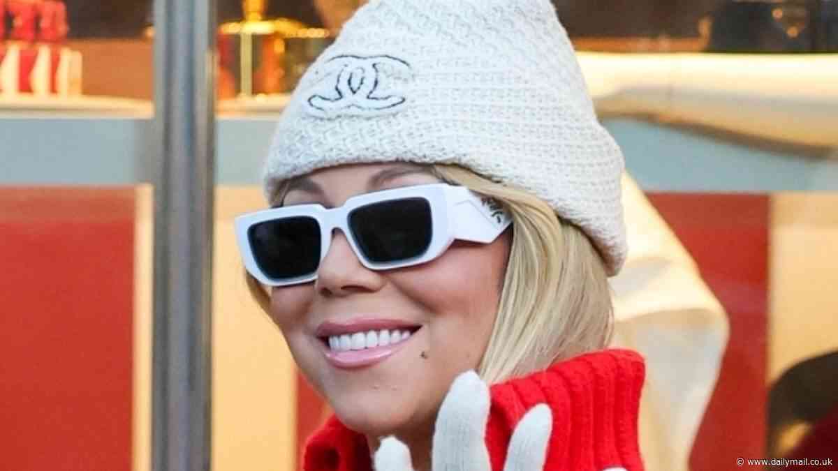 Mariah Carey, 55, sizzles in red minidress in Aspen after hilarious gift-wrap fail