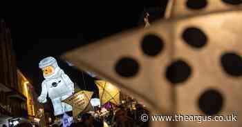 Stars, rocket ships and a giant spaceman light up Brighton for Burning the Clocks