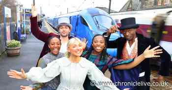 Northern Stage cast wows train customers with festive surprise performance