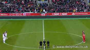 Moment protester sparks outrage by interrupting minute's silence for Magdeburg Christmas market attack at German football match