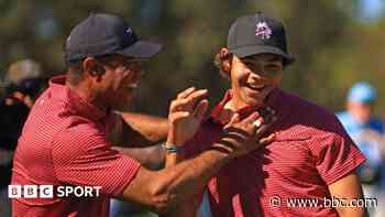 Tiger Woods' son Charlie, 15, hits first hole-in-one as pair team up at US tournament