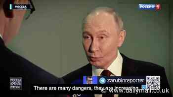 Putin threatens there is a real risk of WW3 erupting, accusing the West of 'escalating the situation' and warning 'the dangers are increasing'