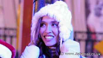 Myleene Klass and her fiancé Simon Motson enjoy a fun day out with son Apollo, five, at Winter Wonderland