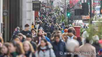 Shoppers take to the streets Christmas rush to stock up on presents (and turkeys) in Britain's festive last-minute dash