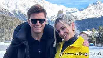 Pixie Lott channels Kill Bill in an eye-catching yellow ski suit as she enjoys a 'magical' getaway with husband Oliver and son Albert in Switzerland