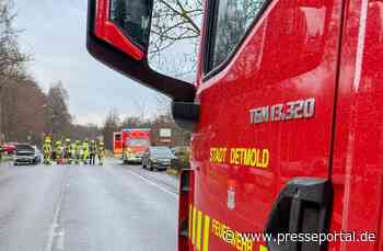 FW-DT: Zwei Einsätze für die Feuerwehr Detmold: Verkehrsunfall und lange Ölspur