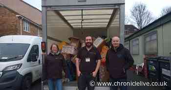 Newcastle's NHS hospital staff in astonishing 737kg donation for city food bank charity