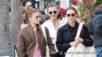 Kate and Rooney Mara make a rare sighting with their mother at a famer's market in LA