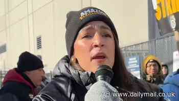 AOC joins Amazon picket line as thousands of workers strike before Christmas