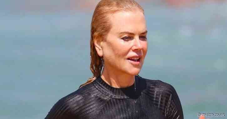 Nicole Kidman, 57, uses filming break to recreate iconic baywatch moment