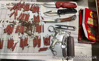 TSA officers shocked to find 82 fireworks and 3 knives in woman’s carry-on bag