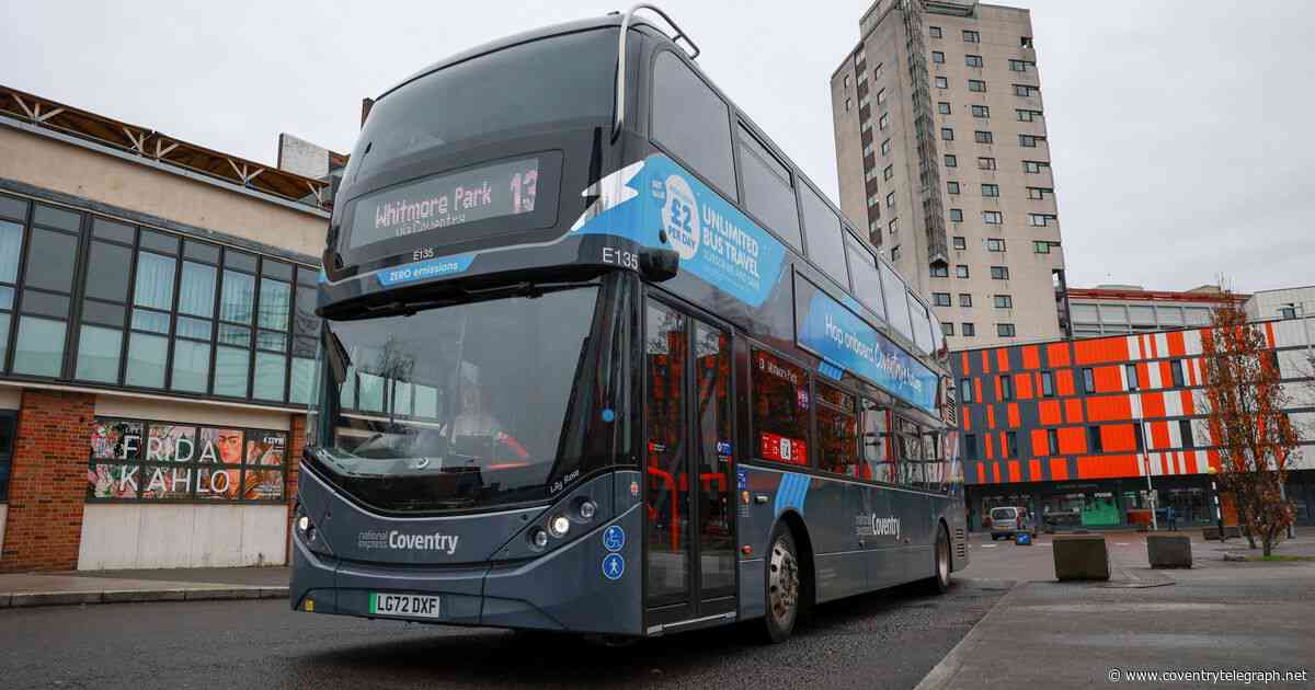 Passengers can travel for free on Coventry buses on New Years Day