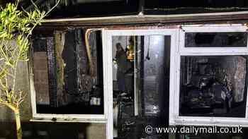 Family's Christmas left in ruins after washing machine bursts into flames and destroys conservatory