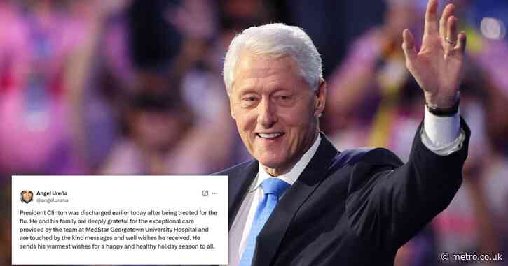 Ex-President Bill Clinton released from hospital after receiving treatment for flu