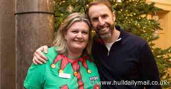 In pictures: Gareth Southgate among stars to pay Christmas visit to families at children’s hospice