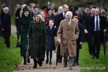 King, Queen, William and Kate greeted by fans as royals arrive at church for a Christmas service