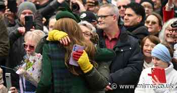 Kate Middleton poignantly hugs OAP with cancer after own 'brutal' year with disease