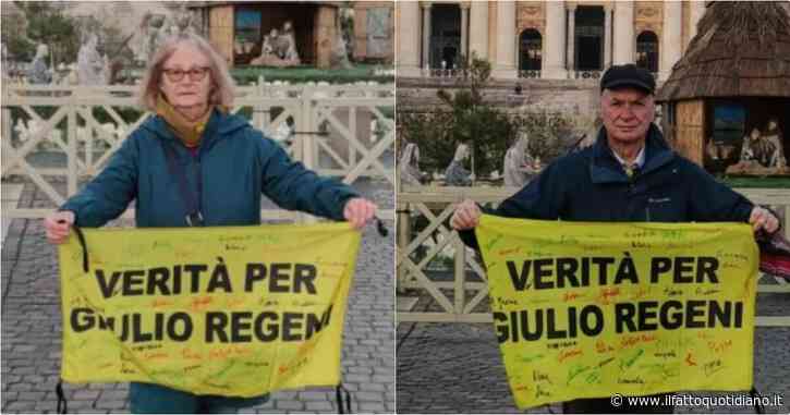 Anche i genitori di Regeni in piazza San Pietro il giorno di Natale con uno striscione con scritto: “Verità per Giulio”