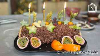 Bûche de Noël: Kerststam met vanille, chocolade, cranberries en sinaasappeljam