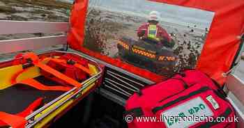 Search teams descend on Merseyside beach to find 'disorientated' man