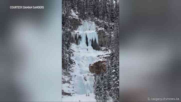 Lake Louise ice climber takes a scary fall, then carries on climbing ice