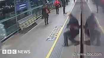 Man clipped by train pulling into railway station