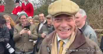 Nigel Farage's awkward Boxing Day hunt video to announce Reform UK has overtaken Tories