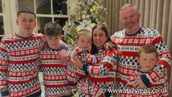 Coleen Rooney reunites with husband Wayne for sweet festive snap with their sons in matching pyjamas as they celebrate Christmas