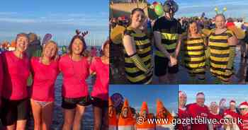 Hundreds of Teessiders brrrr-ave icy sea at Redcar for Boxing Day Dip 2024