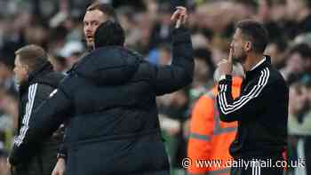 Newcastle assistant Jason Tindall sent off at half-time after SHUSHING fuming Aston Villa boss Unai Emery during heated Boxing Day clash