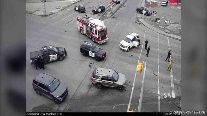 Vehicle collision shutters Macleod Trail and Southland Drive