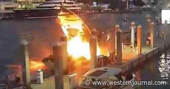 Shocking Video: Explosion Literally Blows Top off of Boat at Refueling Dock