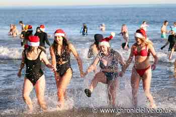 Tynemouth Boxing Day dip in photos as crowds brave the chill for fun in the North Sea