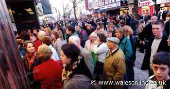 What shopping the January sales in Cardiff was like before the internet